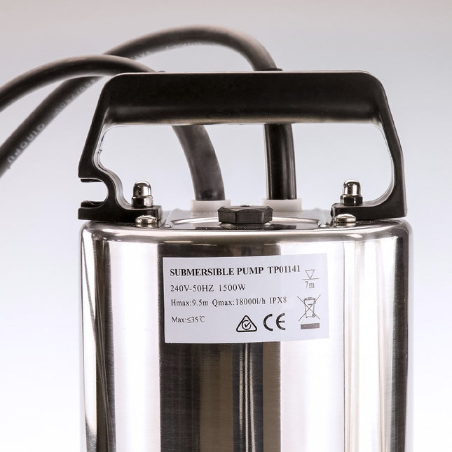 HydroActive 1500w Submersible Dirty Water Garden Irrigation Drain Electric Tank Pump 300l/m