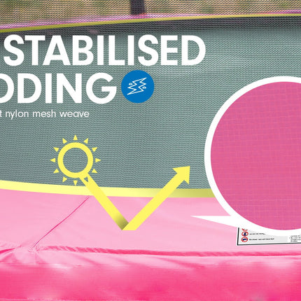 Kahuna 12ft Trampoline Free Ladder Spring Mat Net Safety Pad Cover Round Enclosure - Pink