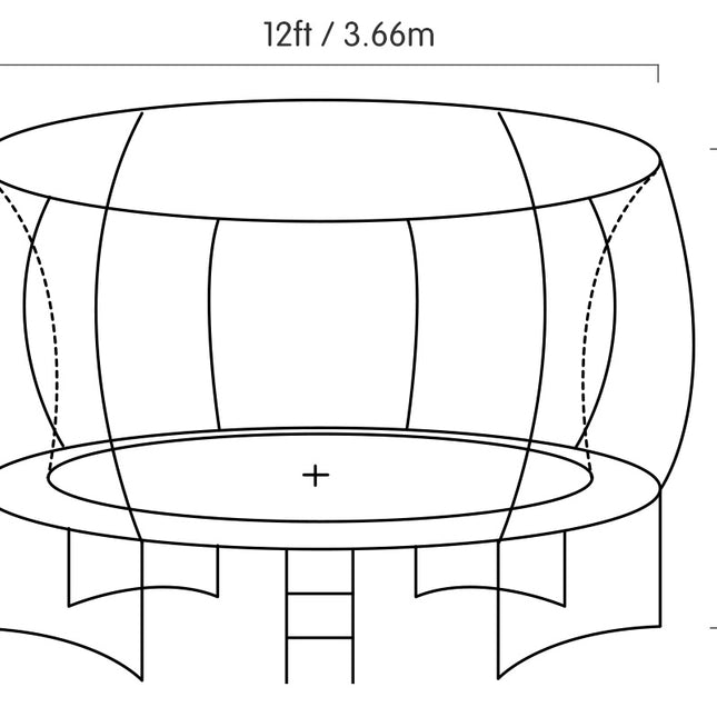 Kahuna 12ft Trampoline Free Ladder Spring Mat Net Safety Pad Cover Round Enclosure - Rainbow