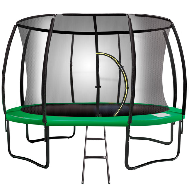 Kahuna 14ft Trampoline Free Ladder Spring Mat Net Safety Pad Cover Round Enclosure - Green