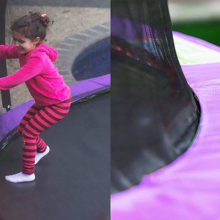 Kahuna 14ft Trampoline Free Ladder Spring Mat Net Safety Pad Cover Round Enclosure - Purple