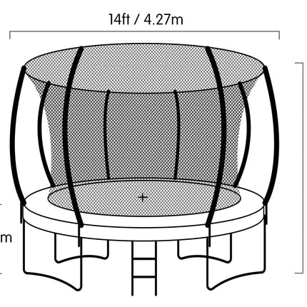 Kahuna 14ft Trampoline Free Ladder Spring Mat Net Safety Pad Cover Round Enclosure - Purple