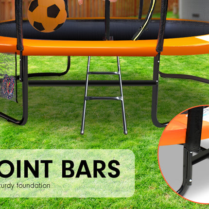 Kahuna 16ft Trampoline Free Ladder Spring Mat Net Safety Pad Cover Round Enclosure - Orange