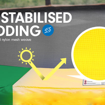 Kahuna 16ft Trampoline Free Ladder Spring Mat Net Safety Pad Cover Round Enclosure - Rainbow