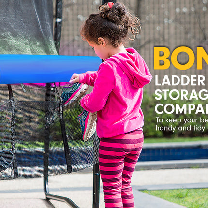 Kahuna 16ft Trampoline Free Ladder Spring Mat Net Safety Pad Cover Round Enclosure - Rainbow