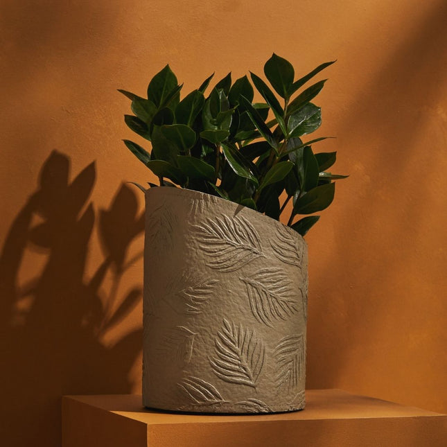 Tree Stripes Hi-Lo Pot Palms - Light Brown (Large)