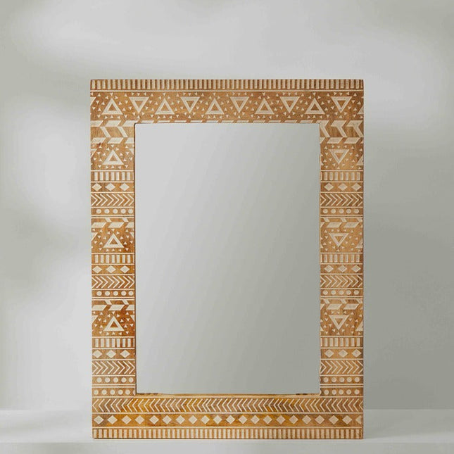 Tree Stripes Carved Mirror