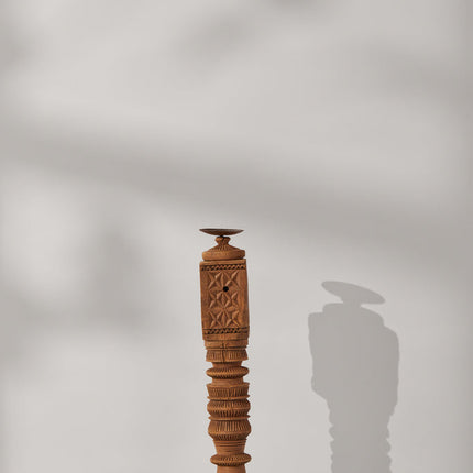 Tree Stripes Charpoy Leg Candle Holder - Medium