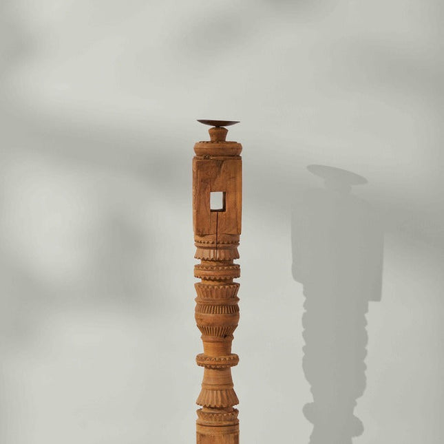 Tree Stripes Charpoy Leg Candle Holder - Large