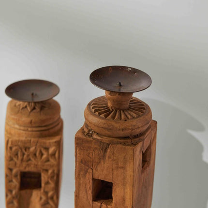 Tree Stripes Charpoy Leg Candle Holder - Large