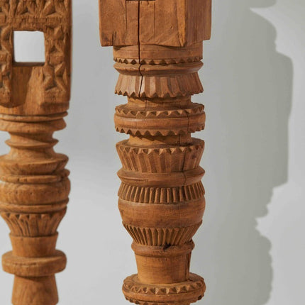 Tree Stripes Charpoy Leg Candle Holder - Large