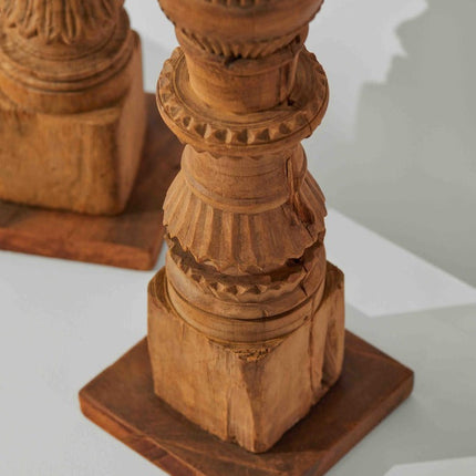 Tree Stripes Charpoy Leg Candle Holder - Large