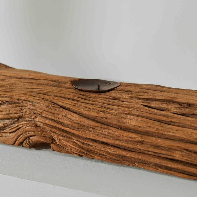 Tree Stripes Rustic Log Candle Holder