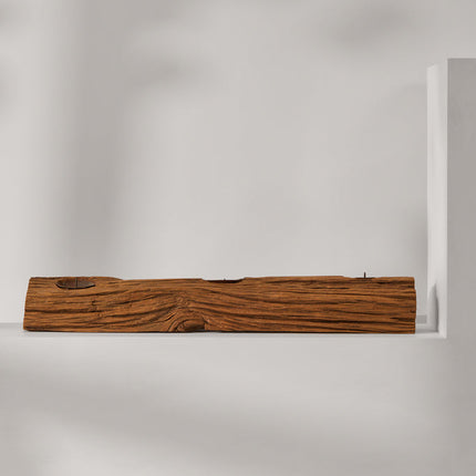 Tree Stripes Rustic Log Candle Holder