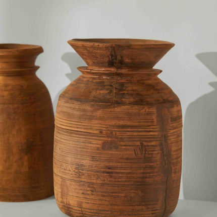 Tree Stripes Nepali Wooden Pot