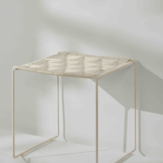 Tree Stripes Woven Table / Stool - White