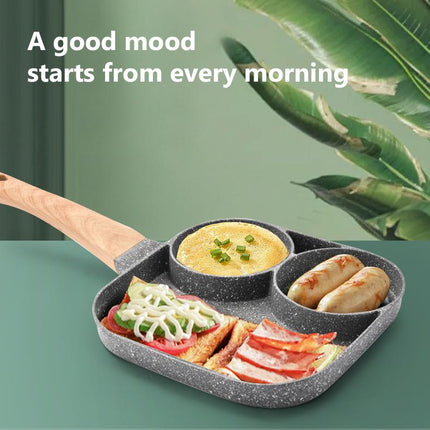 4 hole Frying Pot Pan Non-stick Egg Pancake Steak Hamburg Omelet Pan Tools AU