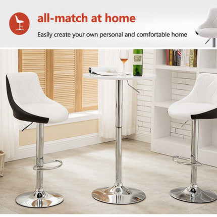 Bar Stools Kitchen Bar Stool Leather Barstools Swivel Gas Lift Counter Chairs x2 BS8403 White