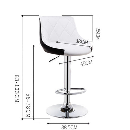 Bar Stools Kitchen Bar Stool Leather Barstools Swivel Gas Lift Counter Chairs x2 BS8403 White