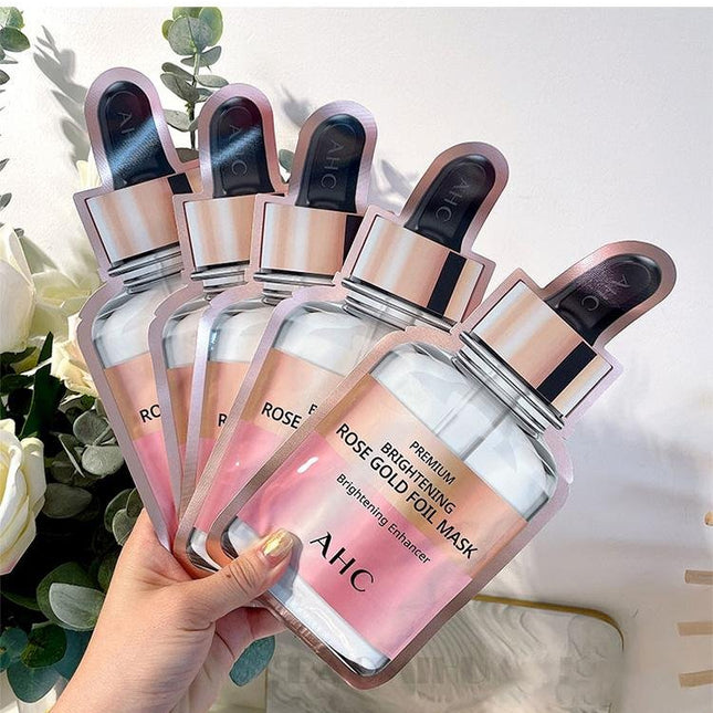 AHC Premium Brightening Rose Gold Foil Mask Brightening Enhancer Whitening Anti Wrinkle 5pc x 25g