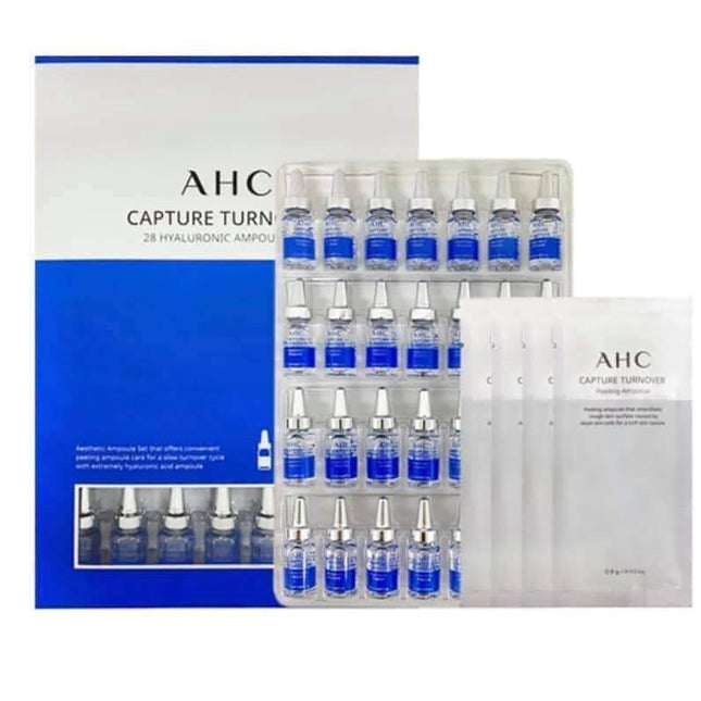 AHC Korea Capture Turnover 28 Bottles Hyaluronic Ampoule Set + Peeling Ampoule x4