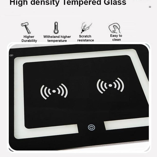 Smart Bedside Tables Side 3 Drawers Wireless Charging USB Left Hand Nightstand LED Light AU Black