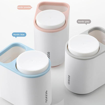 Ecoco Toothbrush Holder Multifunctional Wall-Mounted Magnetic Bathroom Blue Organizer Wall- Storage 2 Cups for Two People (Blue)