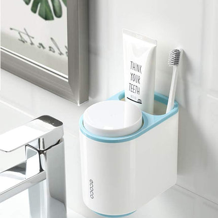 Ecoco Toothbrush Holder Multifunctional Wall-Mounted Magnetic Bathroom Grey
