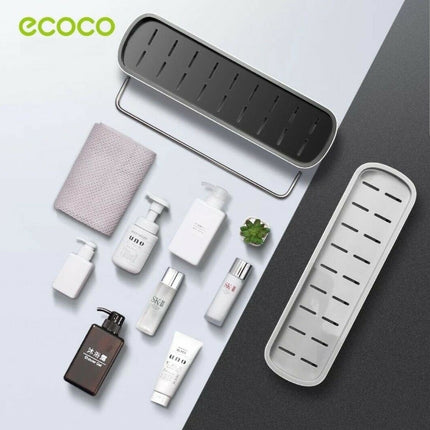 Bathroom Shelves Organizer Wall Mount Home Towel shelf Shampoo Rack With Towel Bar Storage Rack Bathroom Accessories Grey