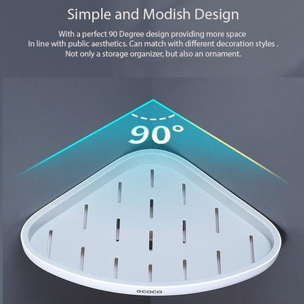 Ecoco Bathroom Corner Shower Shelf Corner Shower Caddy Shower Storage Organizer Wall Mounted for Bathroom, Kitchen, Toilet Grey