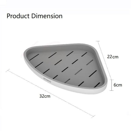 Ecoco Bathroom Corner Shower Shelf Corner Shower Caddy Shower Storage Organizer Wall Mounted for Bathroom, Kitchen, Toilet Grey