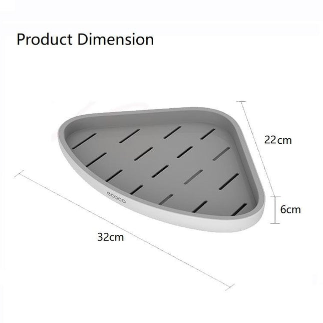 Ecoco Bathroom Corner Shower Shelf Corner Shower Caddy Shower Storage Organizer Wall Mounted for Bathroom, Kitchen, Toilet Grey