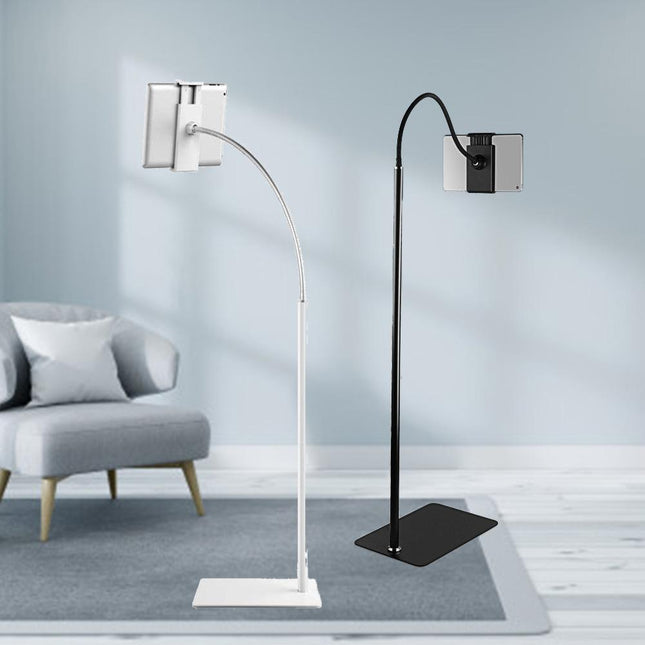 Adjustable Floor Stand Lazy Mount Holder Arm Bracket For iPad Tablet iPhone 175cm White