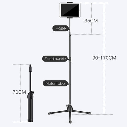 Universal Tripod Floor Stand Adjustable Gooseneck Holder 4-12.9 inch Tablet iPad iPhone
