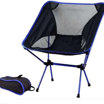 Ultralight Aluminum Alloy Folding Camping Camp Chair Outdoor Hiking Patio Backpacking Black