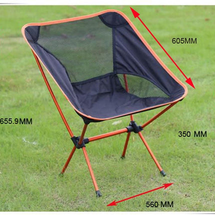 Ultralight Aluminum Alloy Folding Camping Camp Chair Outdoor Hiking Patio Backpacking Black