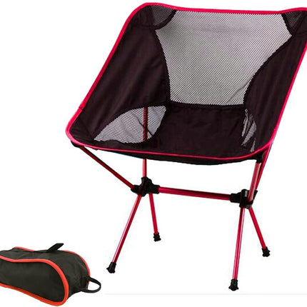 Ultralight Aluminum Alloy Folding Camping Camp Chair Outdoor Hiking Patio Backpacking Red