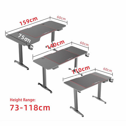 Gaming Standing Desk Home Office Lift Electric Height Adjustable Sit To Stand Motorized Standing Desk 1675