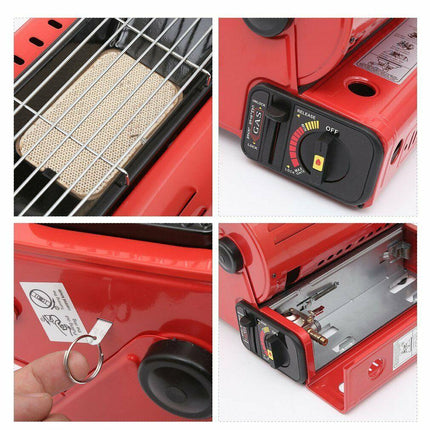 Portable Butane Gas Heater Camping Camp Tent Outdoor Hiking Camper Survival AU Black