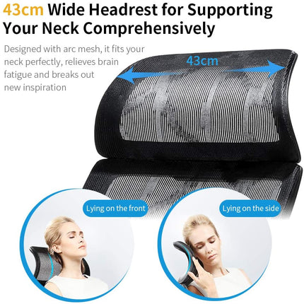 Ergonomic office chair Breathable High-Back Mesh Adjustable Lumbar Support 3D Armrests Tilt Function 360° Rotating Wheels