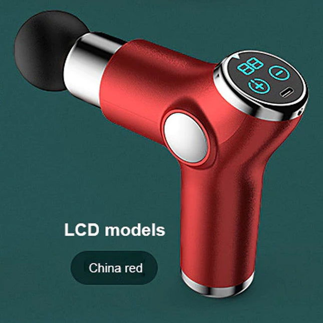 Mini Massage Gun Percussion Massager Muscle Relaxing Therapy Deep Tissue LCD Red