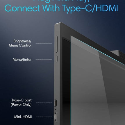 11.9 Inch Triple Portable Monitor 2022 FOPO 1080P FHD IPS Attachable Triple Monitor Extender, Triple Screen for Laptop of 13"-16" Compatible with Windows/Mac/Switch/Xbox Connect with USB-C/HDMI
