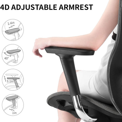 Sihoo Ergonomic Office Chair V1 4D Adjustable High-Back Breathable With Footrest And Lumbar Support Black