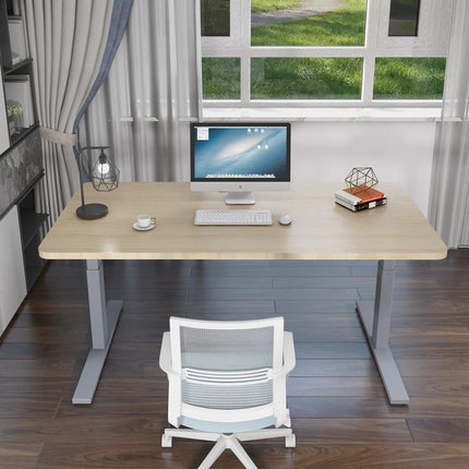 120cm Standing Desk Height Adjustable Sit Stand Motorised White Single Motor Frame White Top