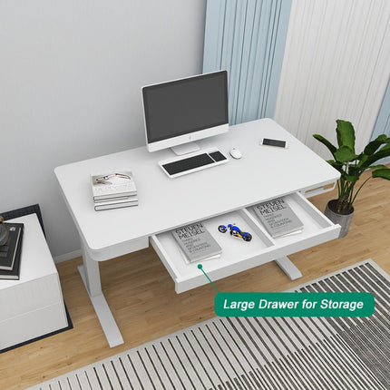 Standing Desk Electric Height Adjustable Sit Stand Toughened Glass Top Single Motor Wireless Charger