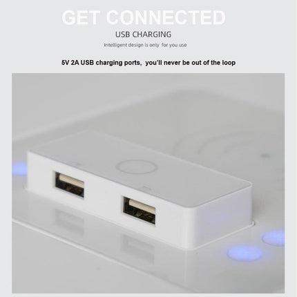 Smart Bedside Tables Side Drawers Wireless Charging Nightstand Bluetooth Speaker LED Light