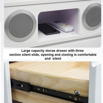 Smart Bedside Tables Side Drawers Wireless Charging Nightstand Bluetooth Speaker LED Light