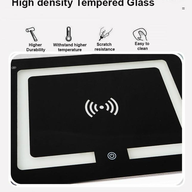 Smart Bedside Tables Finger Print Lock Side 3 Drawers Wireless Charging USB Nightstand LED  AU