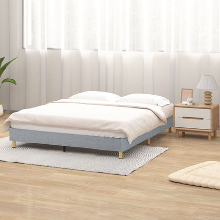 Metal Bedframe Mattress Foundation (Light Grey) &#8211; Double