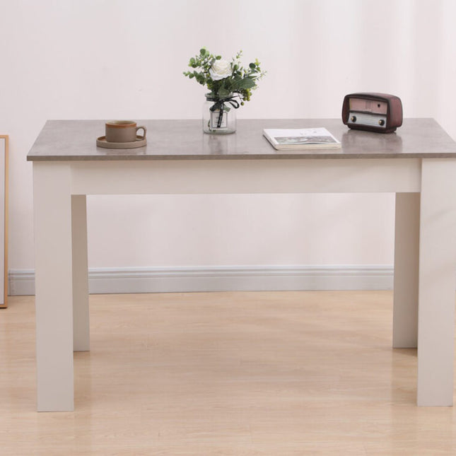 Dining Table Rectangular Wooden 120M-Grey&amp;White